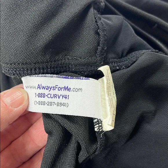 Always for Me Chic Solids Black Halter Swimsuit Sz 16W - Picture 8 of 11